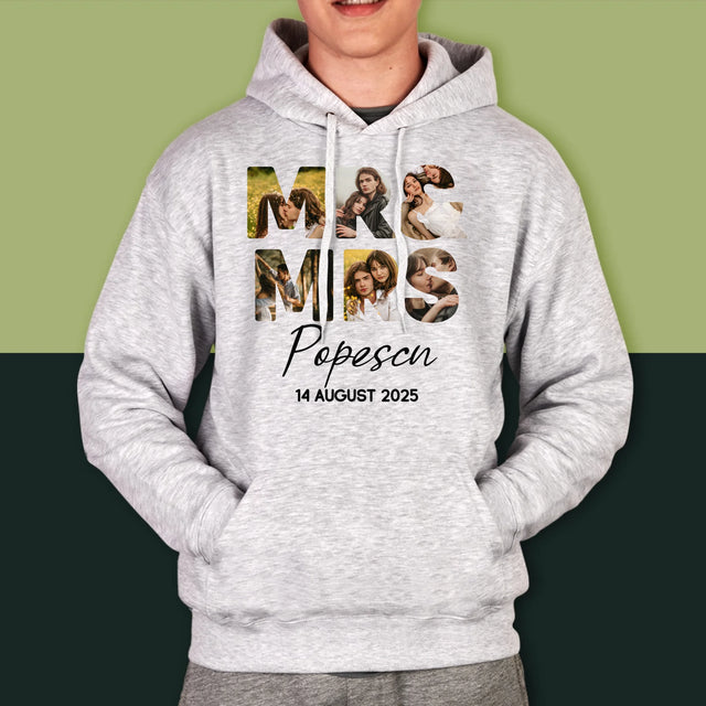 Cuvânt Din Fotografii: Mr&Mrs - Hanorac Cu Glugă Pentru Bărbați