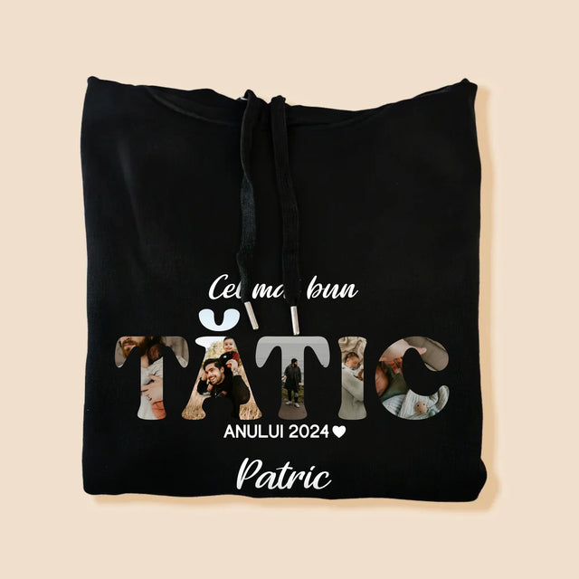 Cuvânt Din Fotografii: Cel Mai Bun Tată Al Anului - Hanorac Cu Glugă Pentru Bărbați