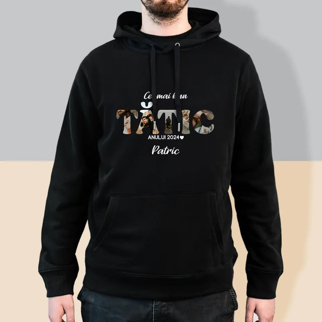 Cuvânt Din Fotografii: Cel Mai Bun Tată Al Anului - Hanorac Cu Glugă Pentru Bărbați