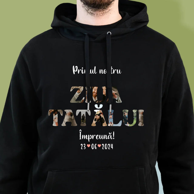 Cuvânt Din Fotografii: Prima Noastră Zi În Rolul De Tată - Hanorac Cu Glugă Pentru Bărbați