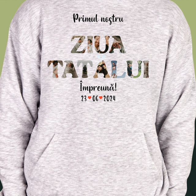 Cuvânt Din Fotografii: Prima Noastră Zi În Rolul De Tată - Hanorac Cu Glugă Pentru Bărbați