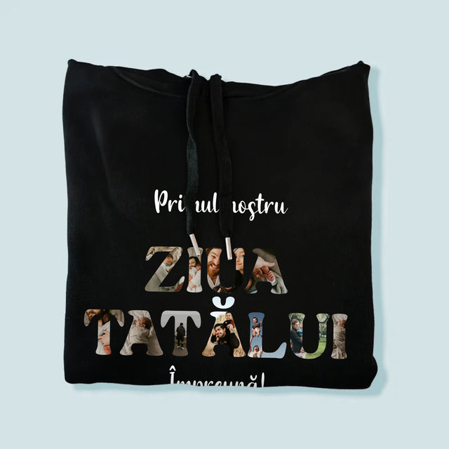 Cuvânt Din Fotografii: Prima Noastră Zi În Rolul De Tată - Hanorac Cu Glugă Pentru Bărbați