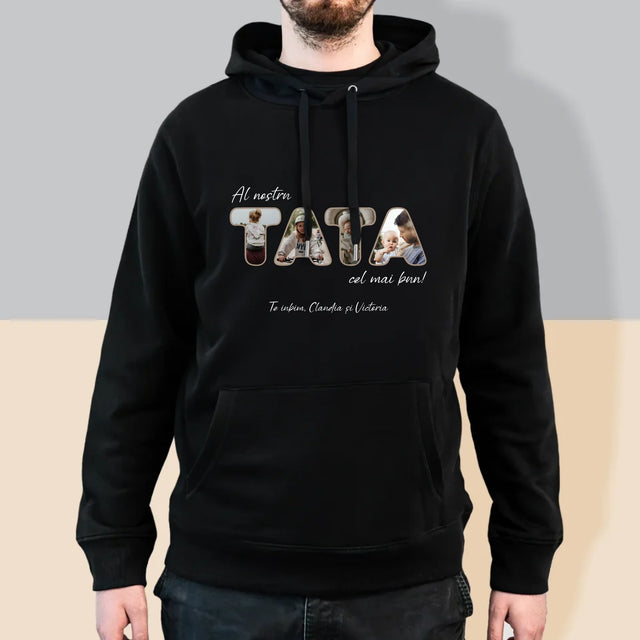 Cuvânt Din Fotografii: Tatăl Nostru Este Cel Mai Bun - Hanorac Cu Glugă Pentru Bărbați