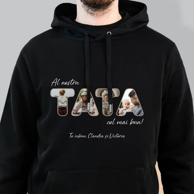 Cuvânt Din Fotografii: Tatăl Nostru Este Cel Mai Bun - Hanorac Cu Glugă Pentru Bărbați