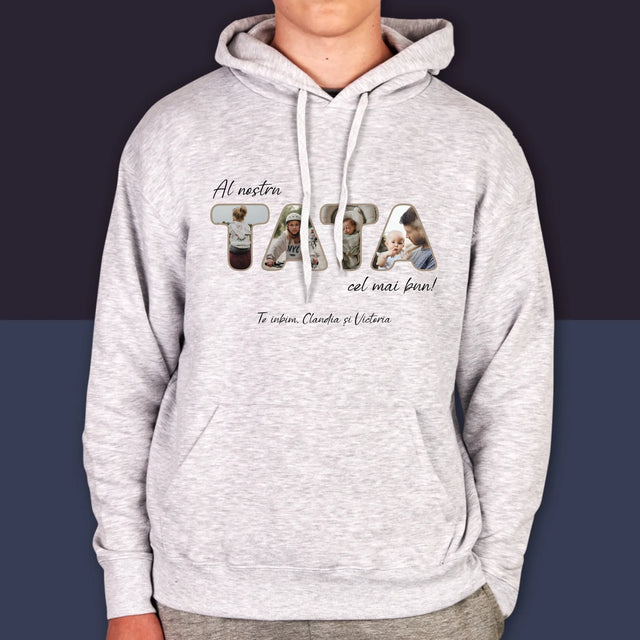 Cuvânt Din Fotografii: Tatăl Nostru Este Cel Mai Bun - Hanorac Cu Glugă Pentru Bărbați