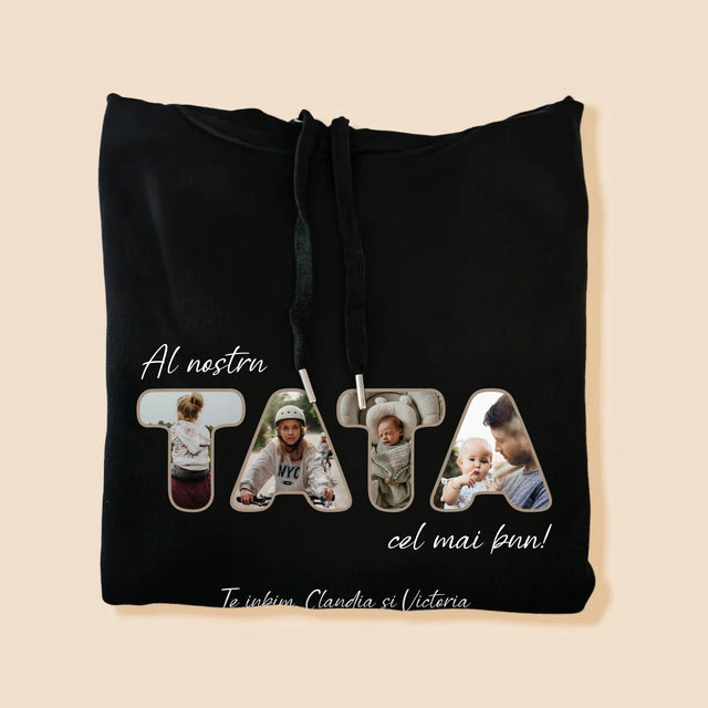 Cuvânt Din Fotografii: Tatăl Nostru Este Cel Mai Bun - Hanorac Cu Glugă Pentru Bărbați