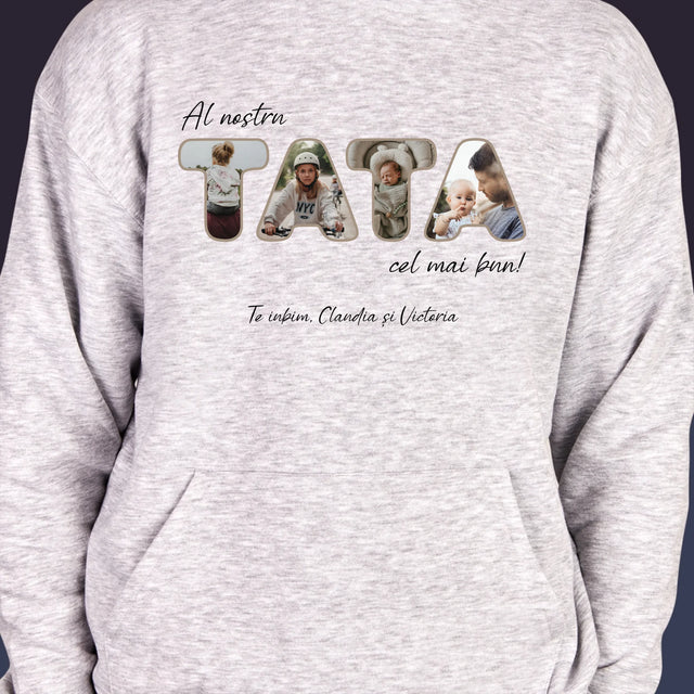 Cuvânt Din Fotografii: Tatăl Nostru Este Cel Mai Bun - Hanorac Cu Glugă Pentru Bărbați