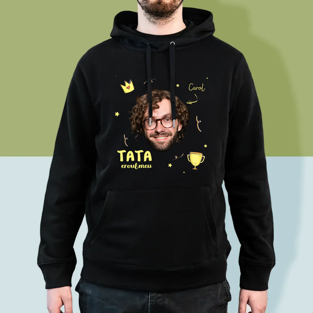 Fotografie Si Semnătură: Tată Erou - Hanorac Cu Glugă Pentru Bărbați