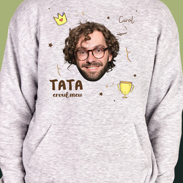 Fotografie Si Semnătură: Tată Erou - Hanorac Cu Glugă Pentru Bărbați