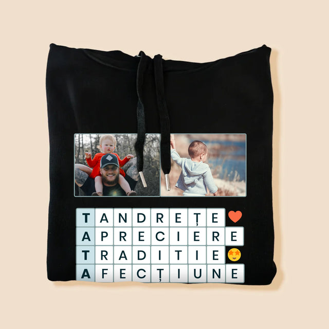 Fotografie Si Semnătură: Tata Rebus - Hanorac Cu Glugă Pentru Bărbați