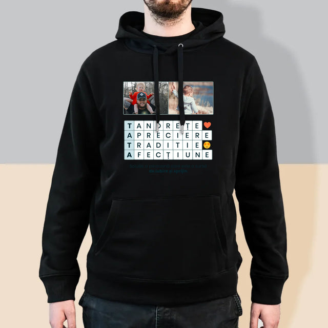 Fotografie Si Semnătură: Tata Rebus - Hanorac Cu Glugă Pentru Bărbați