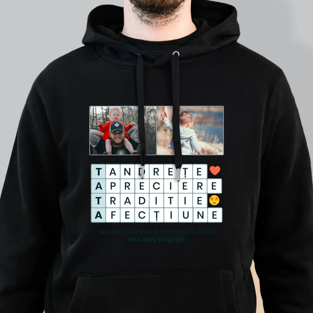 Fotografie Si Semnătură: Tata Rebus - Hanorac Cu Glugă Pentru Bărbați