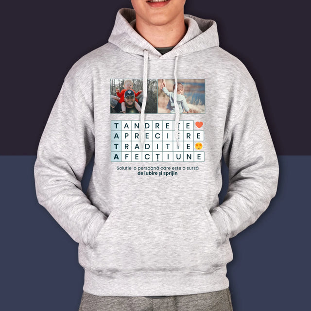 Fotografie Si Semnătură: Tata Rebus - Hanorac Cu Glugă Pentru Bărbați