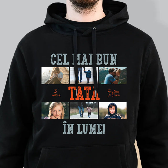 Colaj De Fotografii: Cel Mai Bun Tată Din Lume Fotografii - Hanorac Cu Glugă Pentru Bărbați