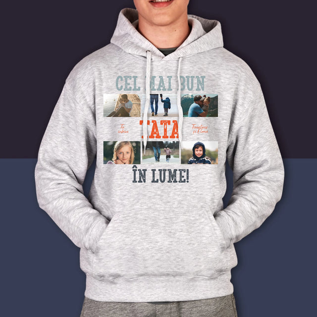 Colaj De Fotografii: Cel Mai Bun Tată Din Lume Fotografii - Hanorac Cu Glugă Pentru Bărbați