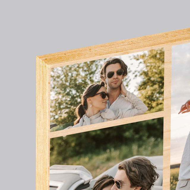 Colaj De Fotografii: Dl. Și Dna - Imprimare Pe Lemn ( Verticală)