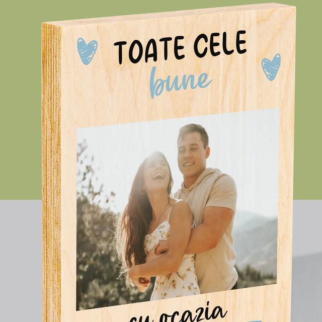 Fotografie Si Semnătură: Toate Cele Bune Cu Ocazia Zilei A Bărbatului - Imprimare Pe Lemn ( Verticală)