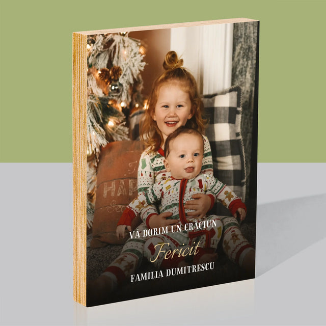 Fotografie Si Semnătură: Sărbători Frumoase - Imprimare Pe Lemn ( Verticală)