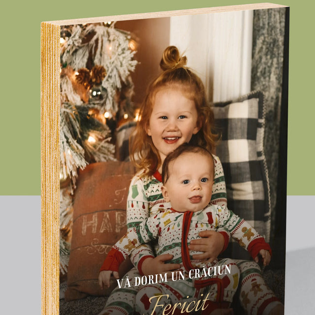 Fotografie Si Semnătură: Sărbători Frumoase - Imprimare Pe Lemn ( Verticală)