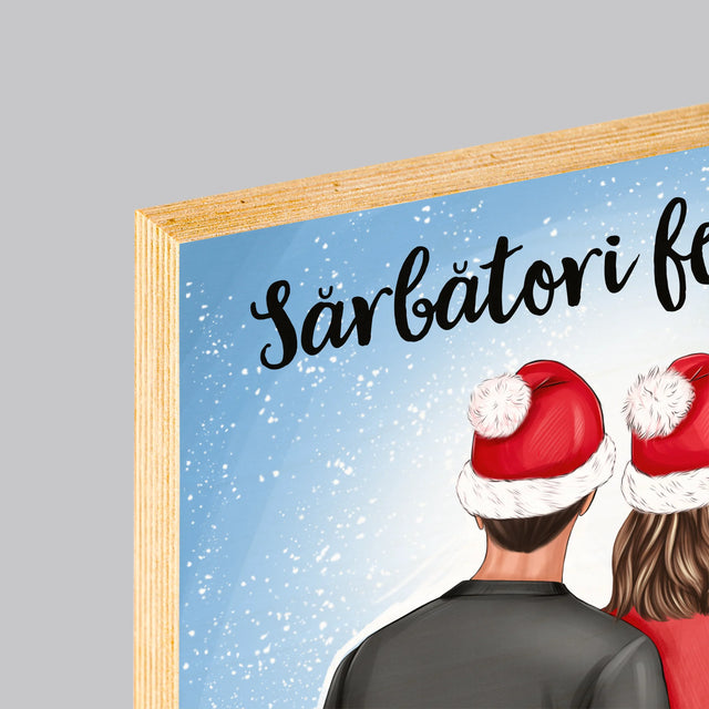 Creator De Personaj: Familia Sărbători - Imprimare Pe Lemn ( Verticală)