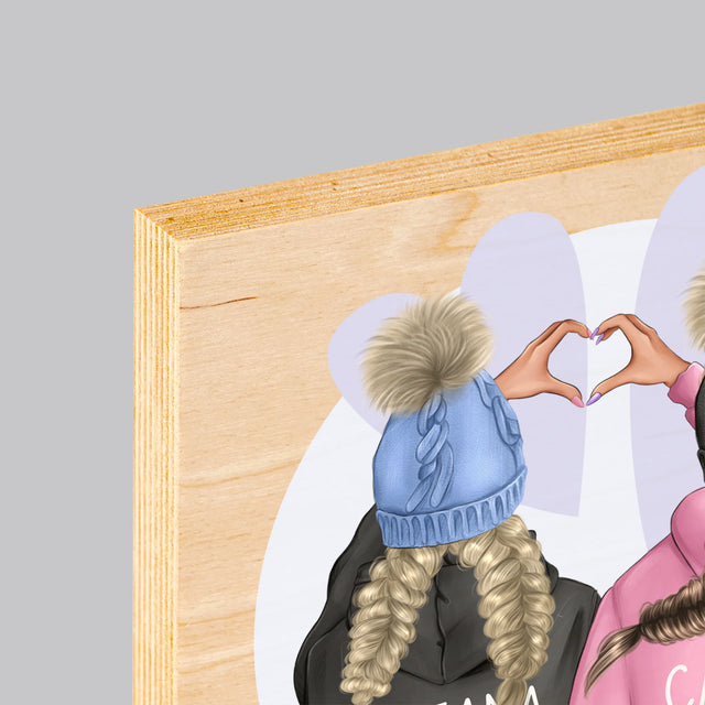 Creator De Personaj: Prietene Iarna - Imprimare Pe Lemn ( Verticală)