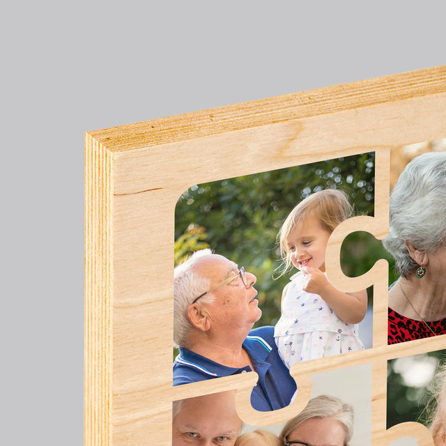 Colaj De Fotografii: Puzzle Fotografii Pentru Bunic - Imprimare Pe Lemn ( Verticală)