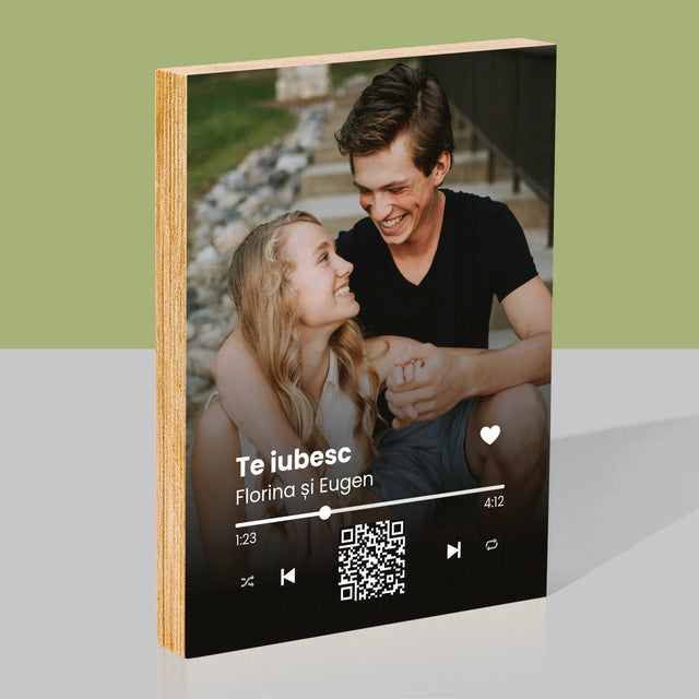 Fotografie Si Semnătură: Cântecul Vostru Cu Cod Qr - Imprimare Pe Lemn ( Verticală)