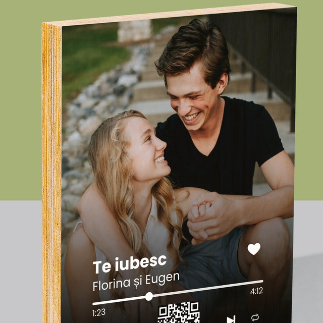Fotografie Si Semnătură: Cântecul Vostru Cu Cod Qr - Imprimare Pe Lemn ( Verticală)