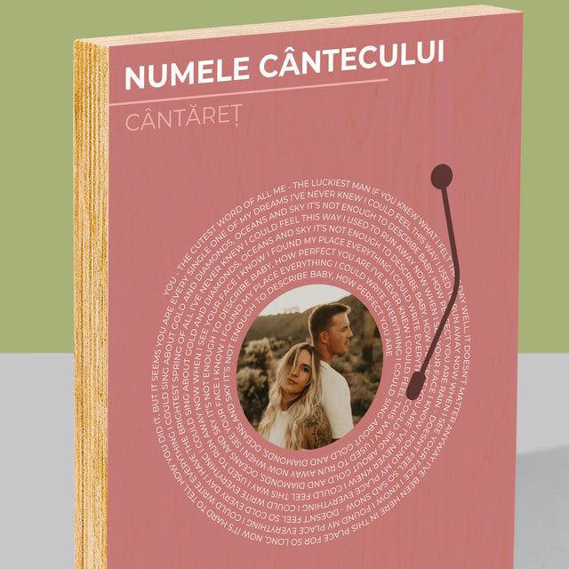 Fotografie Si Semnătură: Cântecul Nostru Album Vinil - Imprimare Pe Lemn ( Verticală)