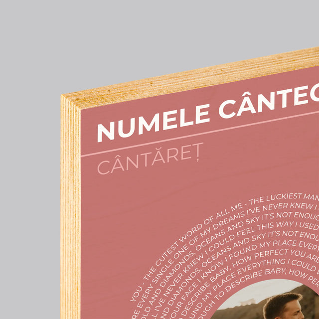 Fotografie Si Semnătură: Cântecul Nostru Album Vinil - Imprimare Pe Lemn ( Verticală)