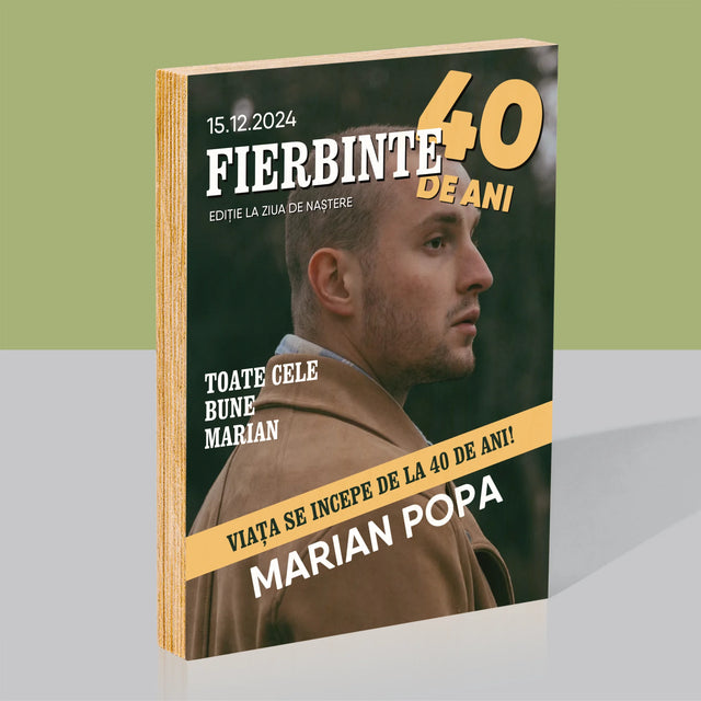 Copertă Derevistă: Fierbinte La 40 De Ani - Imprimare Pe Lemn ( Verticală)