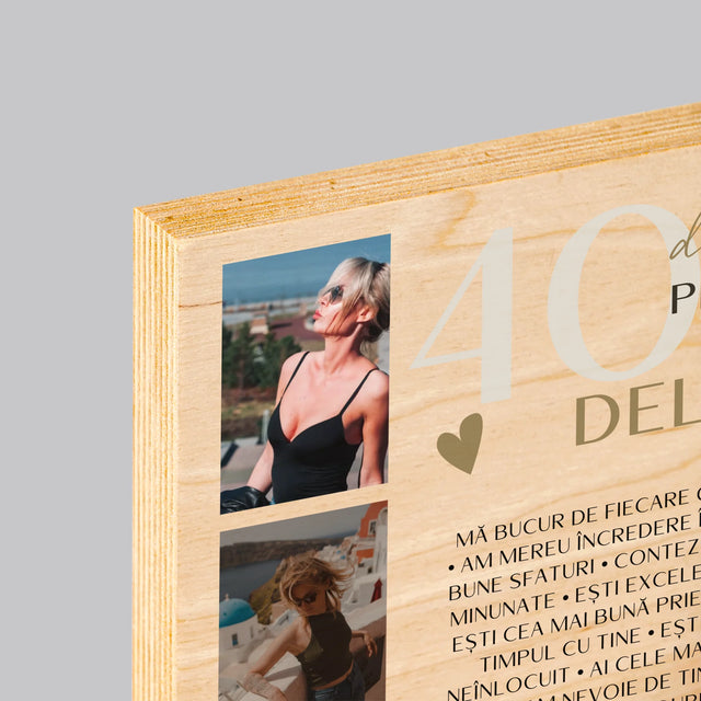 Colaj De Fotografii: 40 De Motive - Imprimare Pe Lemn ( Verticală)