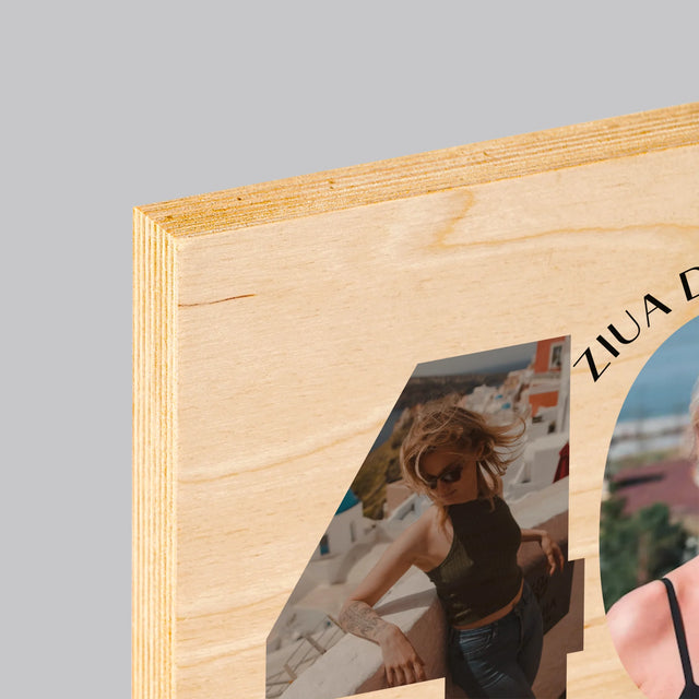 Cuvânt Din Fotografii: A 40 Zi De Naștere Momente Frumoase - Imprimare Pe Lemn ( Verticală)