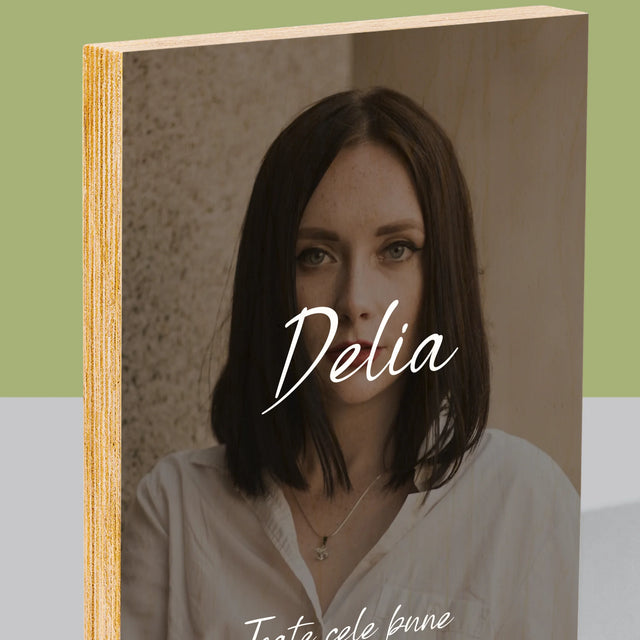 Fotografie Si Semnătură: A 40 Zi De Naștere Toate Cele Bune - Imprimare Pe Lemn ( Verticală)