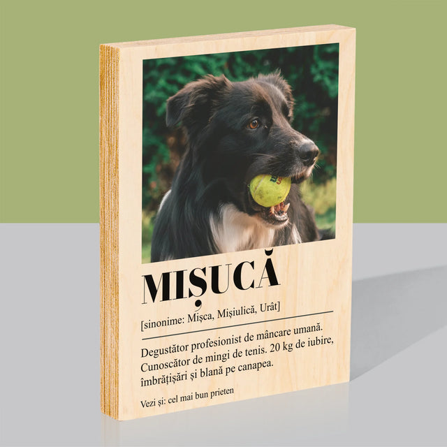 Fotografie Si Semnătură: Cățeluș Definiția - Imprimare Pe Lemn ( Verticală)