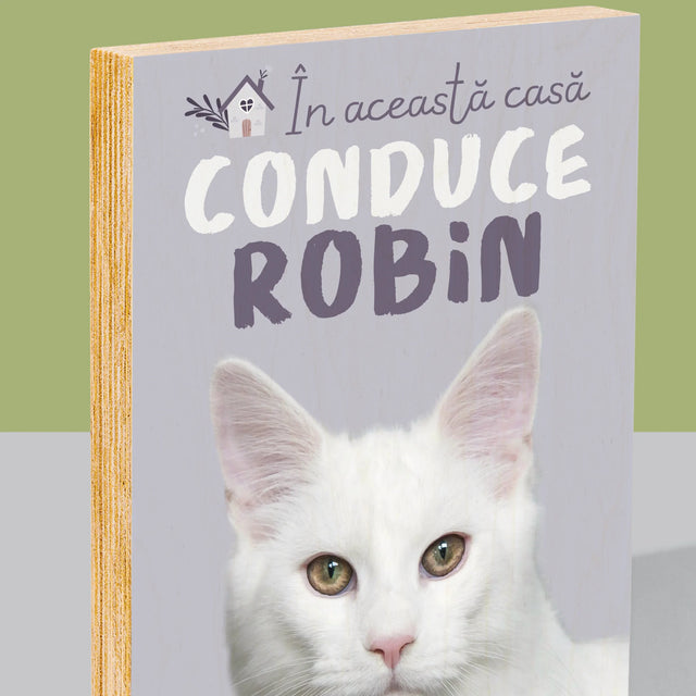 Fotografie Si Semnătură: În Această Casă Conduce Animalul - Imprimare Pe Lemn ( Verticală)