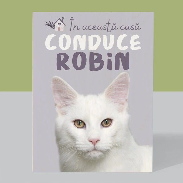 Fotografie Si Semnătură: În Această Casă Conduce Animalul - Imprimare Pe Lemn ( Verticală)