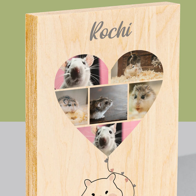 Colaj De Fotografii: Hamster - Imprimare Pe Lemn ( Verticală)