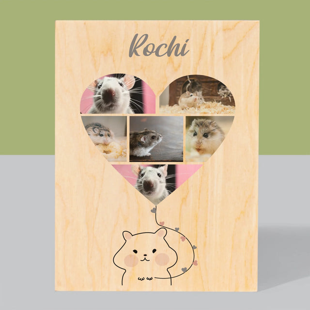 Colaj De Fotografii: Hamster - Imprimare Pe Lemn ( Verticală)