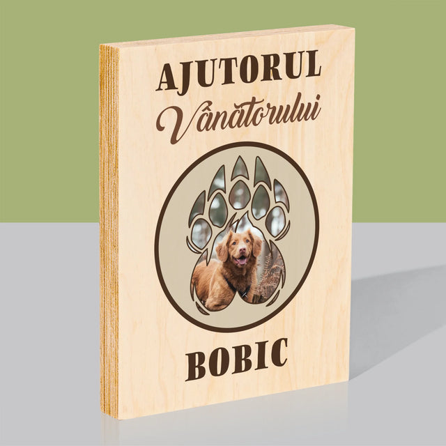 Formă Din Fotografii: Ajutorul Vânătorului - Imprimare Pe Lemn ( Verticală)