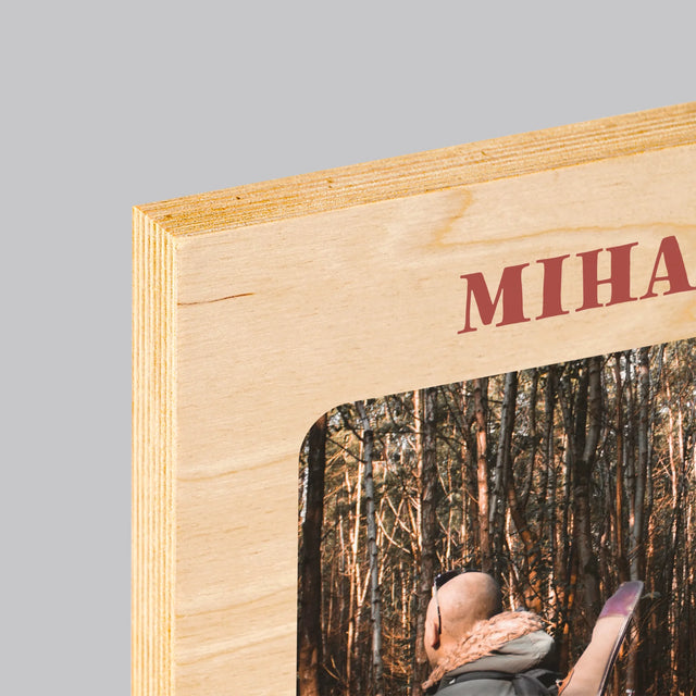 Fotografie Si Semnătură: Cerb - Imprimare Pe Lemn ( Verticală)