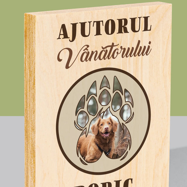 Formă Din Fotografii: Ajutorul Vânătorului - Imprimare Pe Lemn ( Verticală)