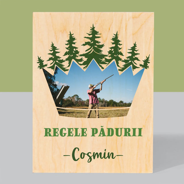 Formă Din Fotografii: Regele Pădurii - Imprimare Pe Lemn ( Verticală)