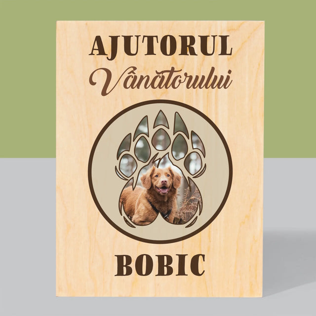 Formă Din Fotografii: Ajutorul Vânătorului - Imprimare Pe Lemn ( Verticală)