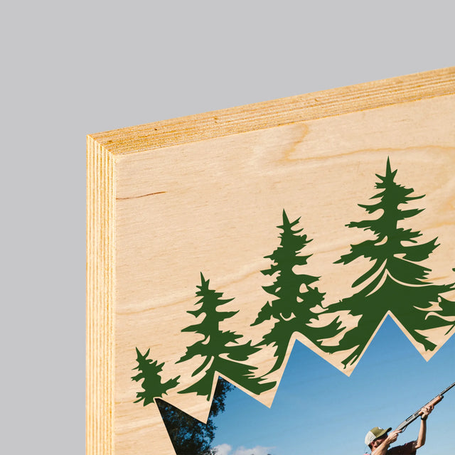 Formă Din Fotografii: Regele Pădurii - Imprimare Pe Lemn ( Verticală)