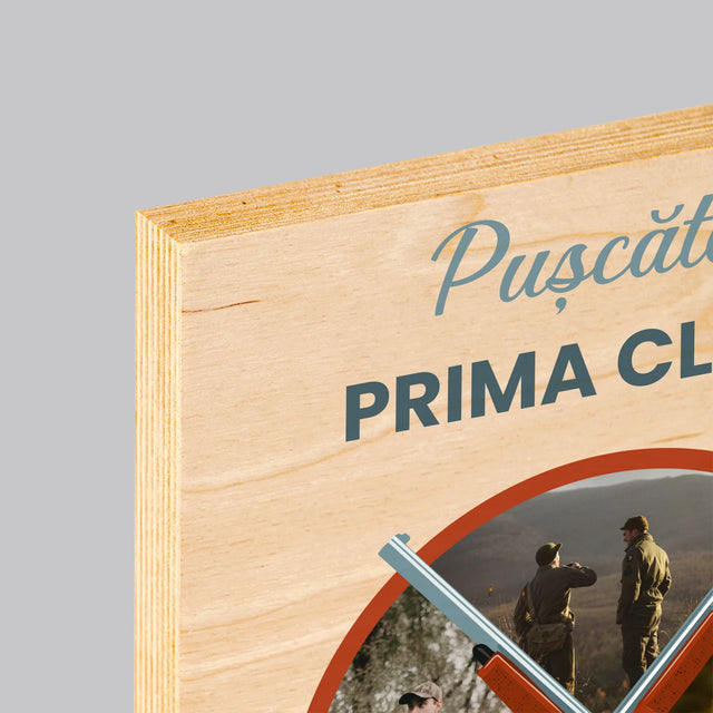 Colaj De Fotografii: Pușcător Prima Clasă - Imprimare Pe Lemn ( Verticală)
