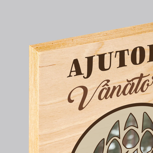 Formă Din Fotografii: Ajutorul Vânătorului - Imprimare Pe Lemn ( Verticală)