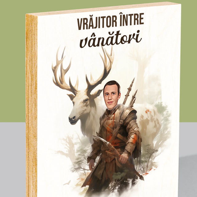 Personajul Tău: Vrăjitor Între Vânători - Imprimare Pe Lemn ( Verticală)