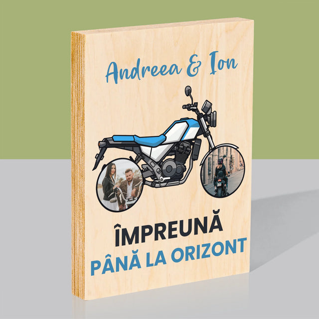 Colaj De Fotografii: Împreună Pînă La Orizont - Imprimare Pe Lemn ( Verticală)