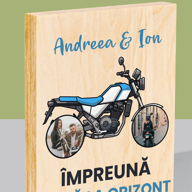 Colaj De Fotografii: Împreună Pînă La Orizont - Imprimare Pe Lemn ( Verticală)